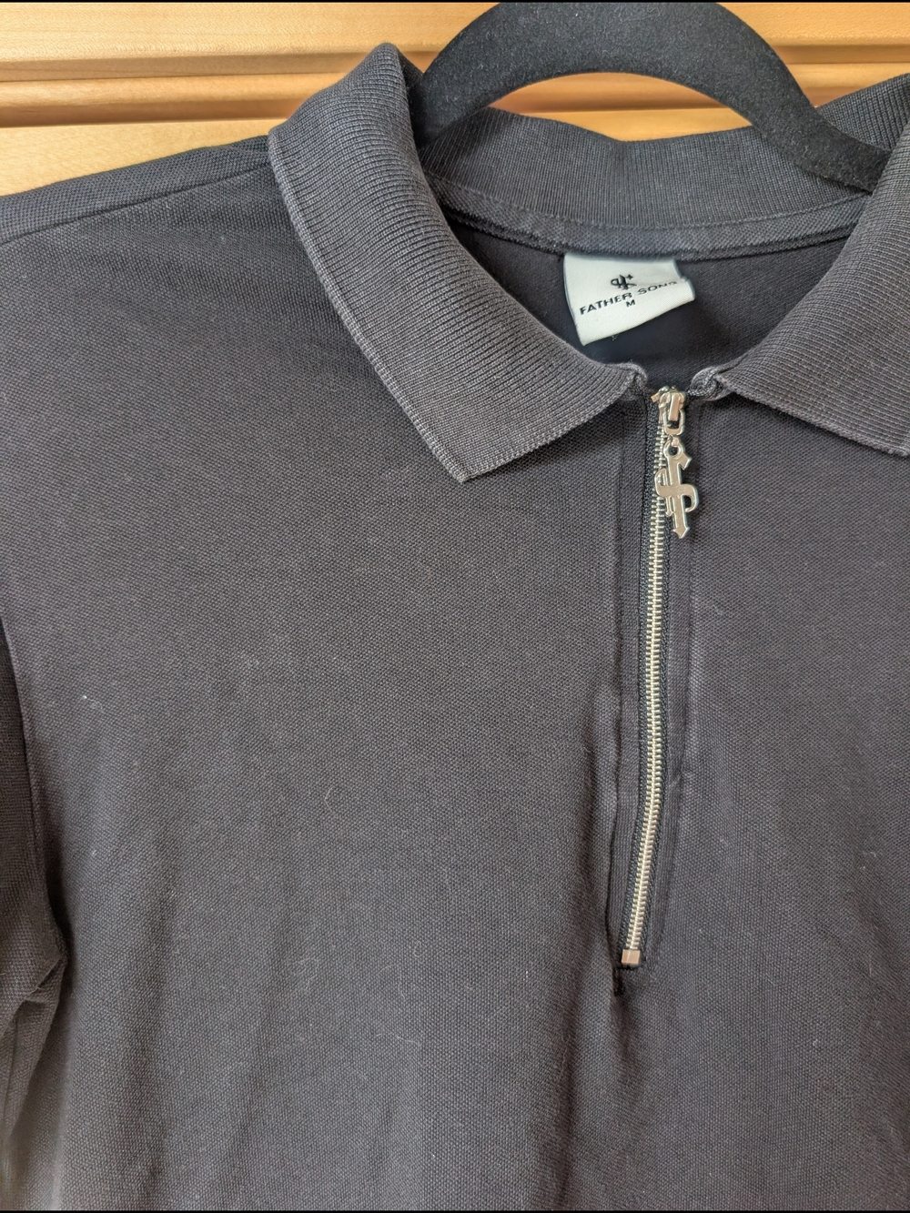 Father & Sons Men's Black Zip Polo Shirt